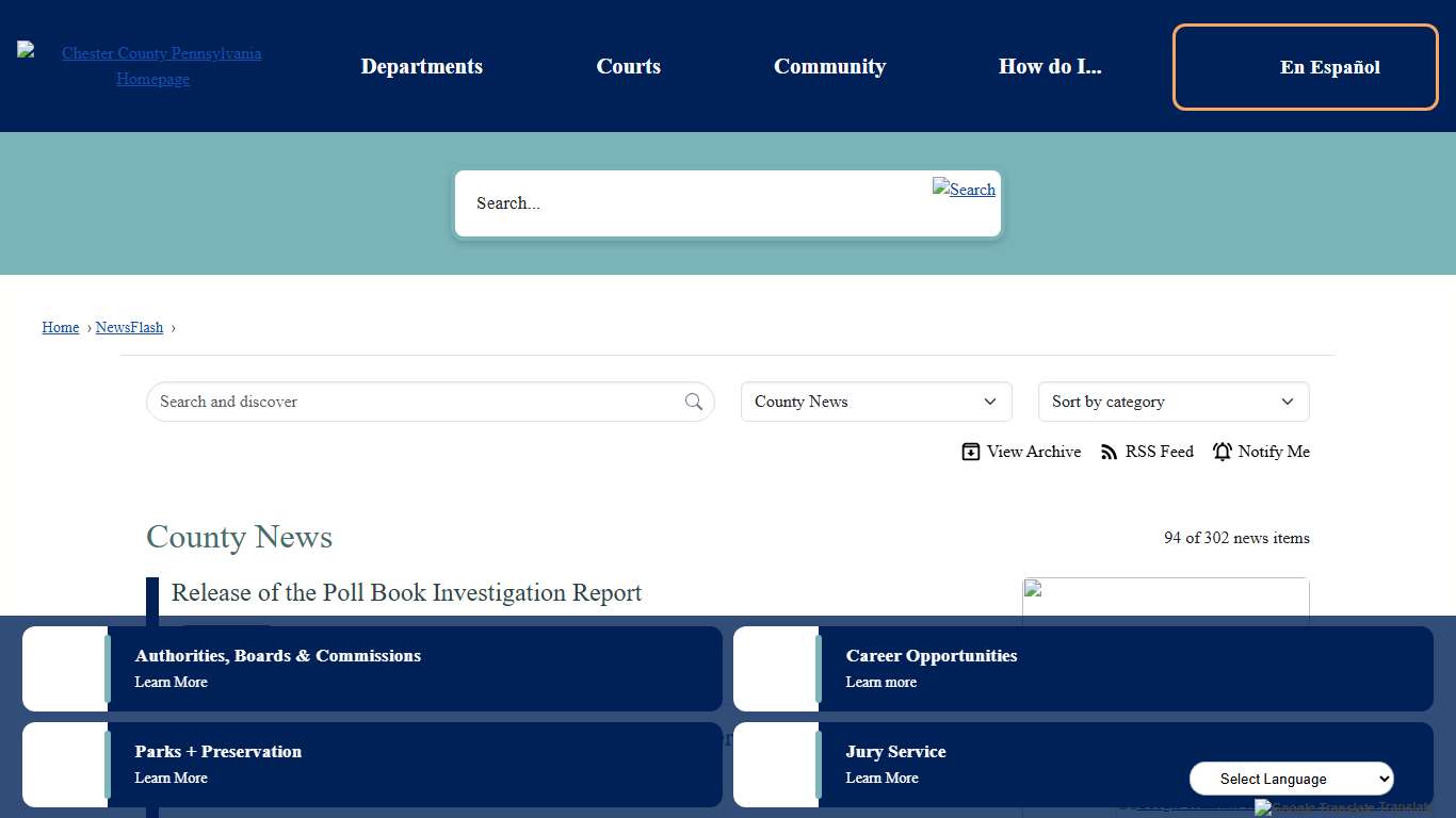 News Flash • Chester County, PA